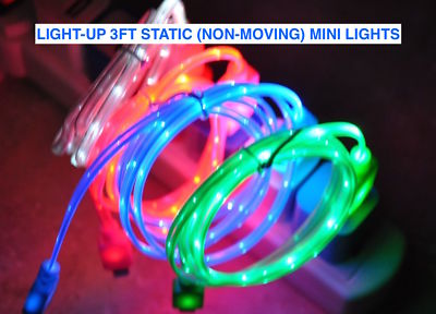 LIGHTED LED phone charger data cable for SAMSUNG LG HTC ZTE NOKIA GOOGLE