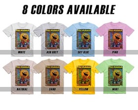 Pac Mania - 8 bit NES Game Art T-Shirt 8 Colors Sizes S-5XL