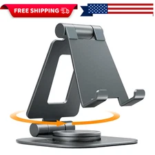 Nulaxy Rotatable Cell Phone Stand, Fully Adjustable Foldable Desktop Phone Holde