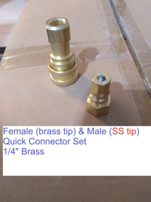 1/4'' Quick Connect / Disconnect for Carpet Cleaning Extractors Male & Female Set