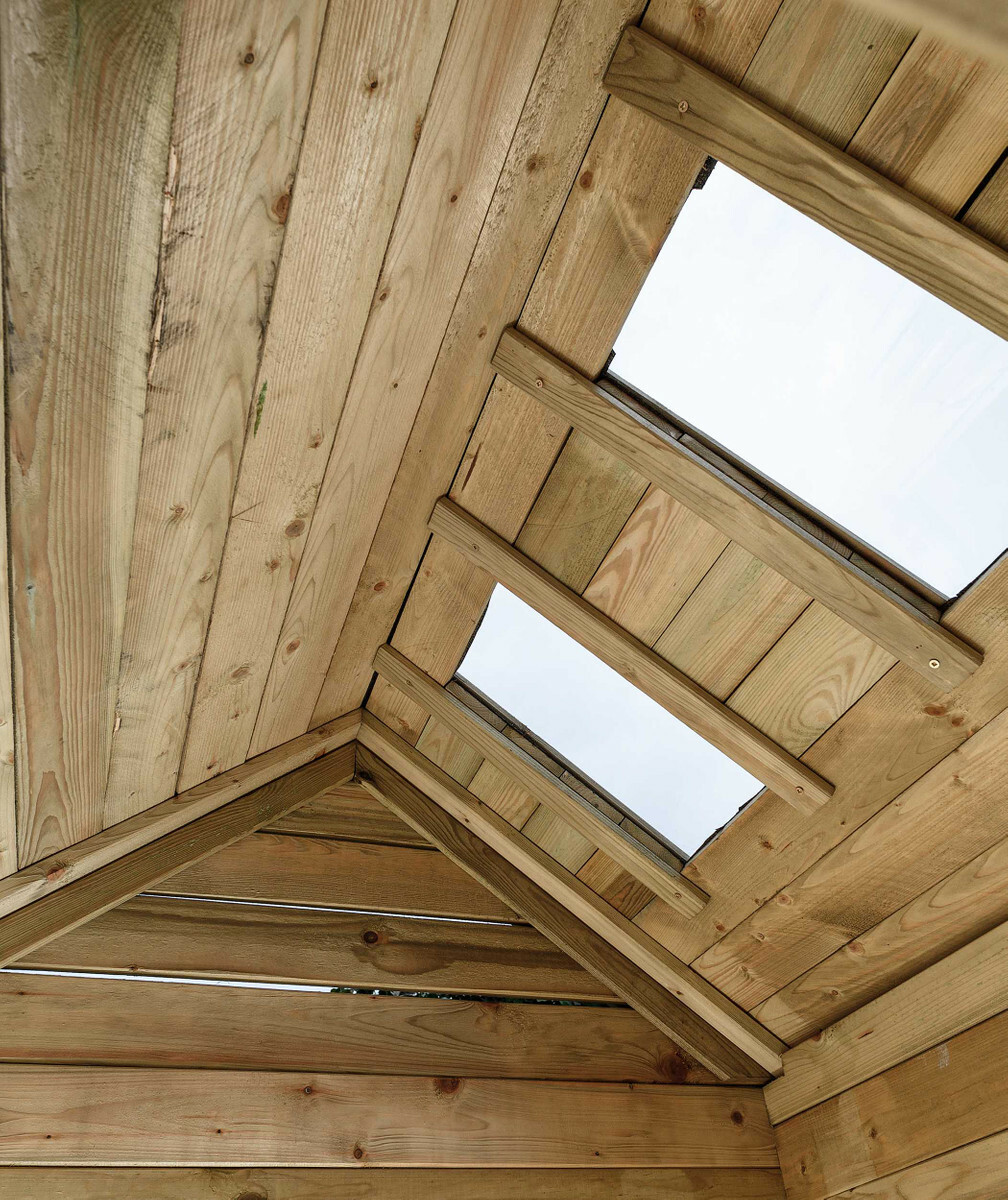 Holzhaus Spielhaus Gartenhaus Kinderspielhaus mit Dachfenster