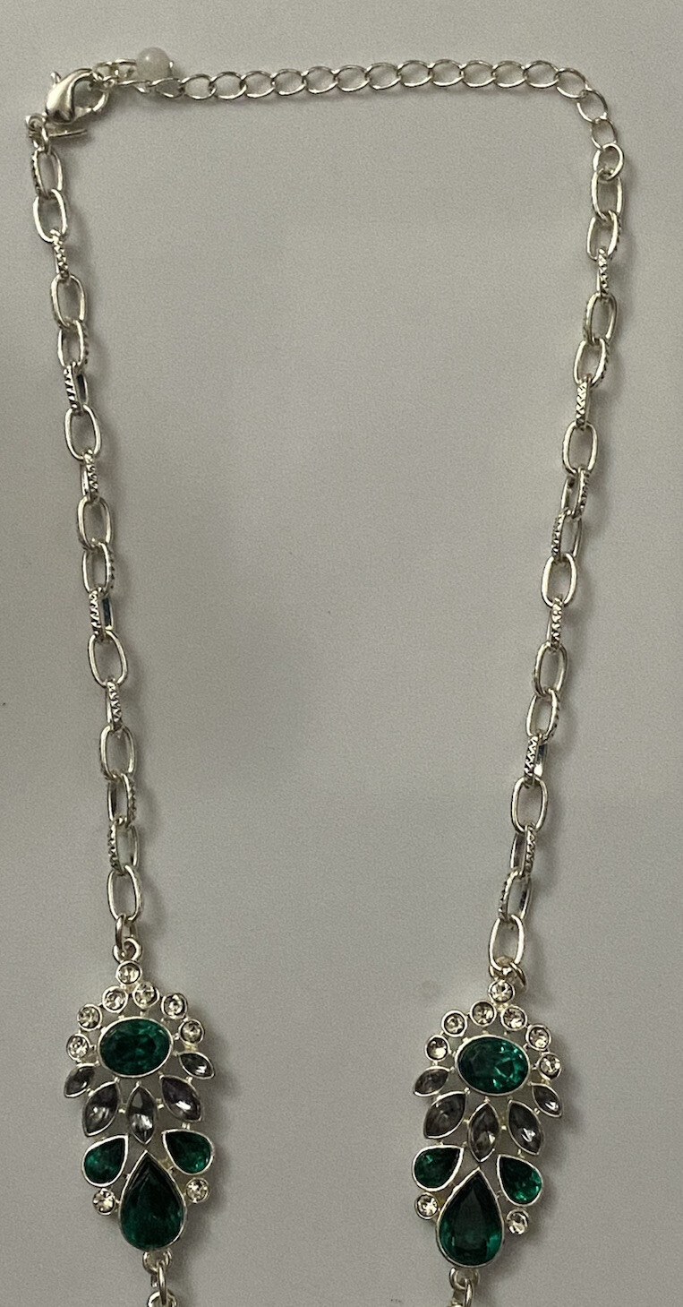 Retro Beautiful Emerald Colored Statement Necklac… - image 5