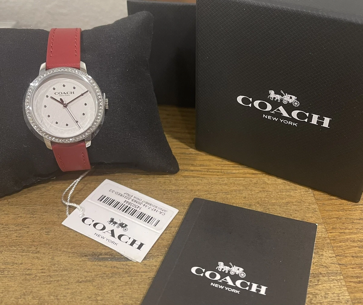Coach New York Rayden Watch 32 Mm Red C6526 New In Box