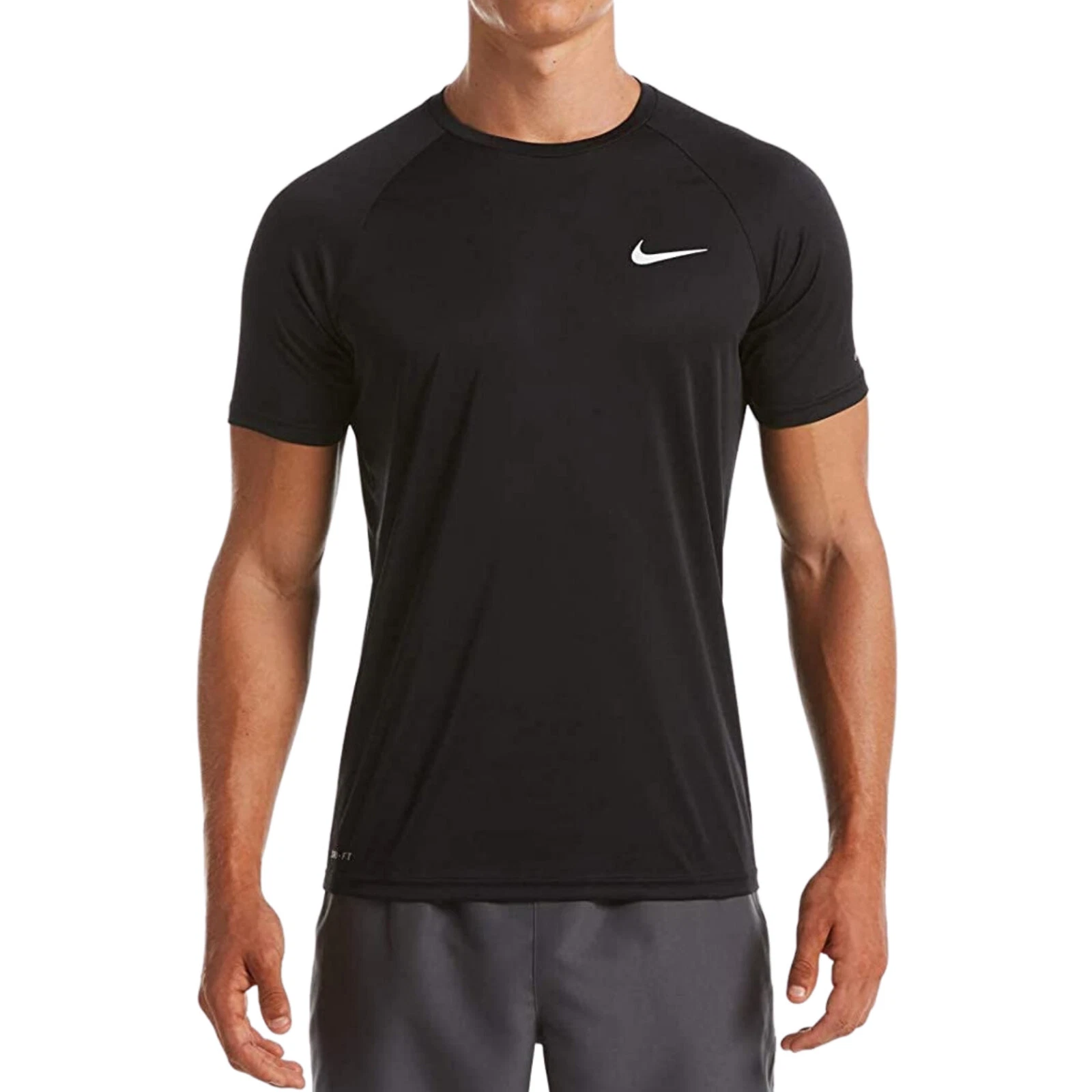 NIKE Essential Hydroguard Swim T-Shirt sz L Large Black White UPF 40+
Opens in a new window or tab