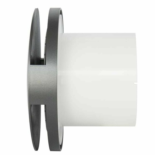 Ventilador extractor de baño redondo silencioso 125 mm / 5" con cubierta frontal de antracita - Imagen 2 de 4