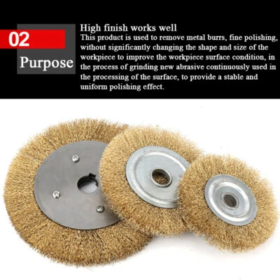 100mm-250mm Soft Copper Wire Wheel Flat Brass Brush For Polishing Grinding Metal