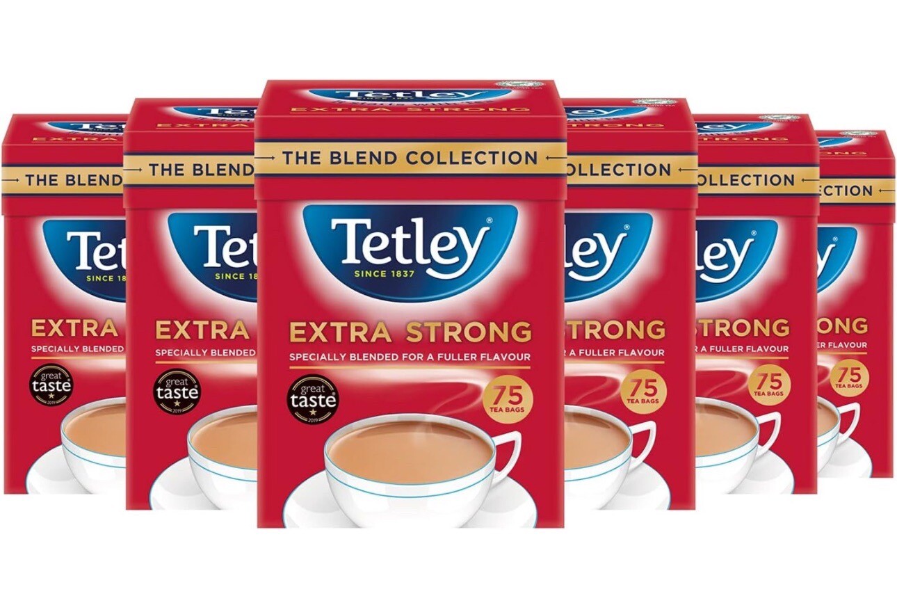 Tetley Extra Strong Tea Bags Teabag 75 Per Pack Pack Of 6 Blend