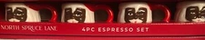NORTH SPRUCE LANE CHRISTMAS 4PC ESPRESSO   MUG SET 3 OZ, Black Santa Claus