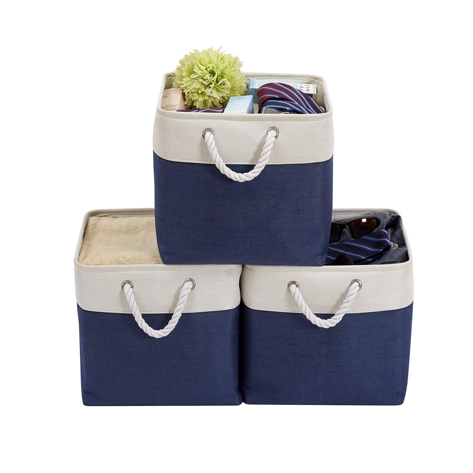 13x13 Fabric Cube Storage Bins for Shelves & Closet Organizers