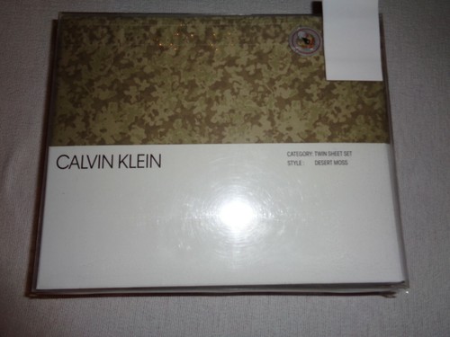 New CALVIN KLEIN TWIN Extra Deep to 18" Sheet set DESERT MOSS - MOJAVE  - Picture 1 of 4