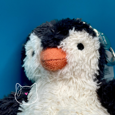 Jellycat PEANUT PENGUIN BAG CHARM New NWT Keychain Key Ring Toy