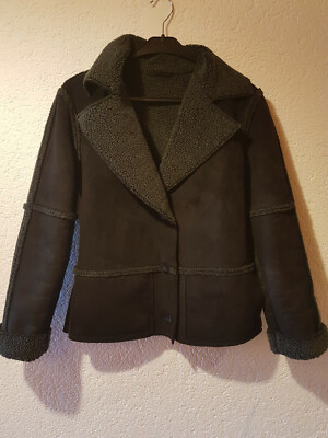 Together Jacke mit Webpelz, Kunst Velours, schwarz, kurz, warm, Gr.34