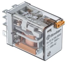 Image of 1 x 1 x Finder DPDT Non-Latching Relay Plug In, 230V ac Coil, 12 A