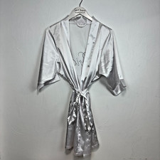 Bridal Gown Satin White Cursive "Bride" Written On Back Tie Front Bridal Suite