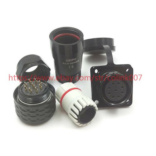 SA2010/P9, SA2013/S9 9 pin waterproof connectors, aviation bulkhead cable plug - Picture 5 of 6