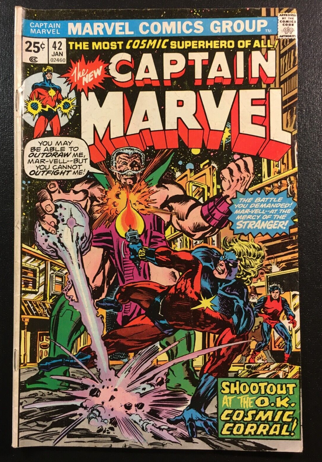 Captain Marvel 42 KEY 1st app RUSTY Al MILGROM COVER V 1 Avengers Fawn 1975