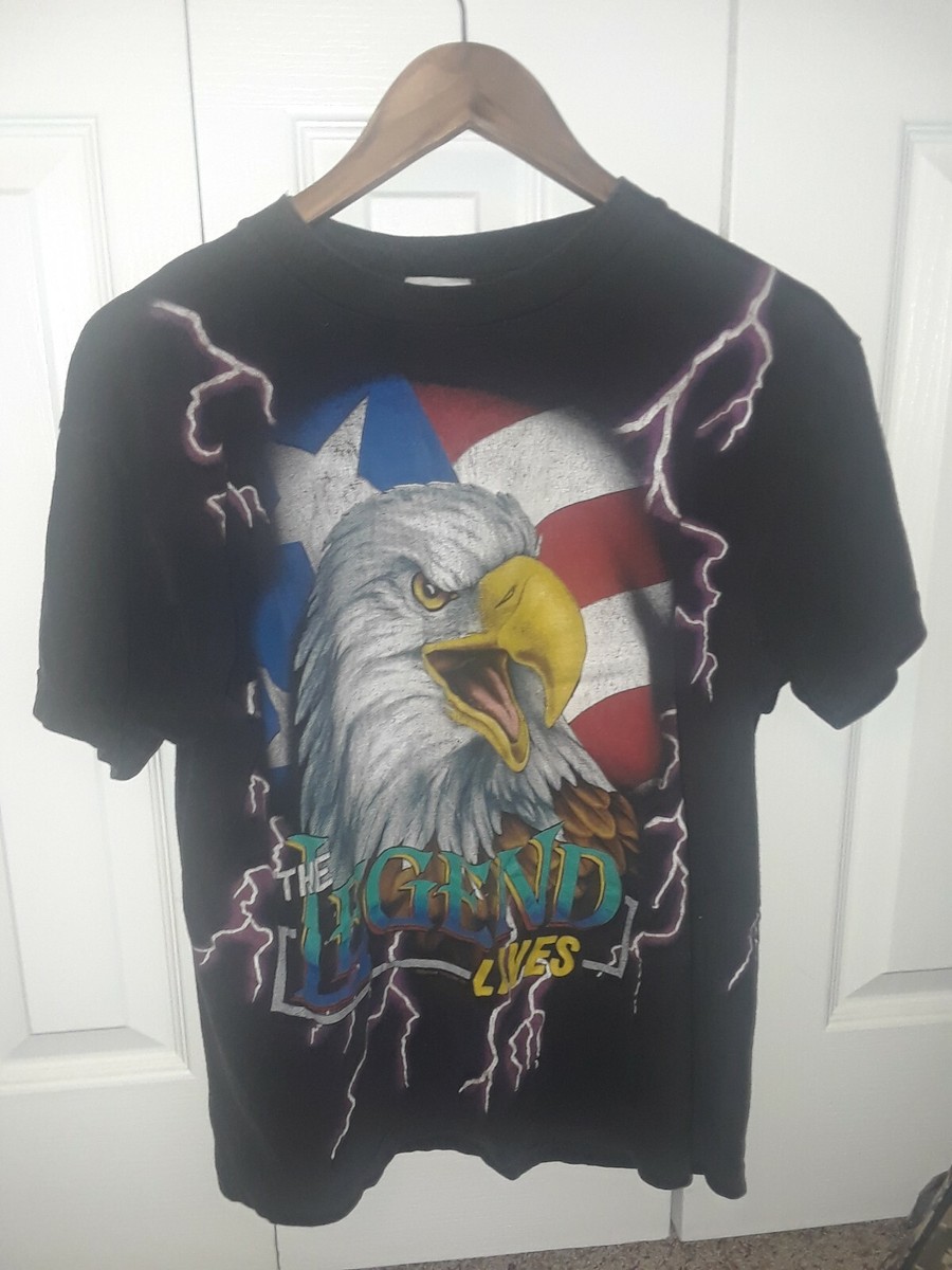 Vintage90s American Thunder Legend Lives Eagle Shirt Mens L