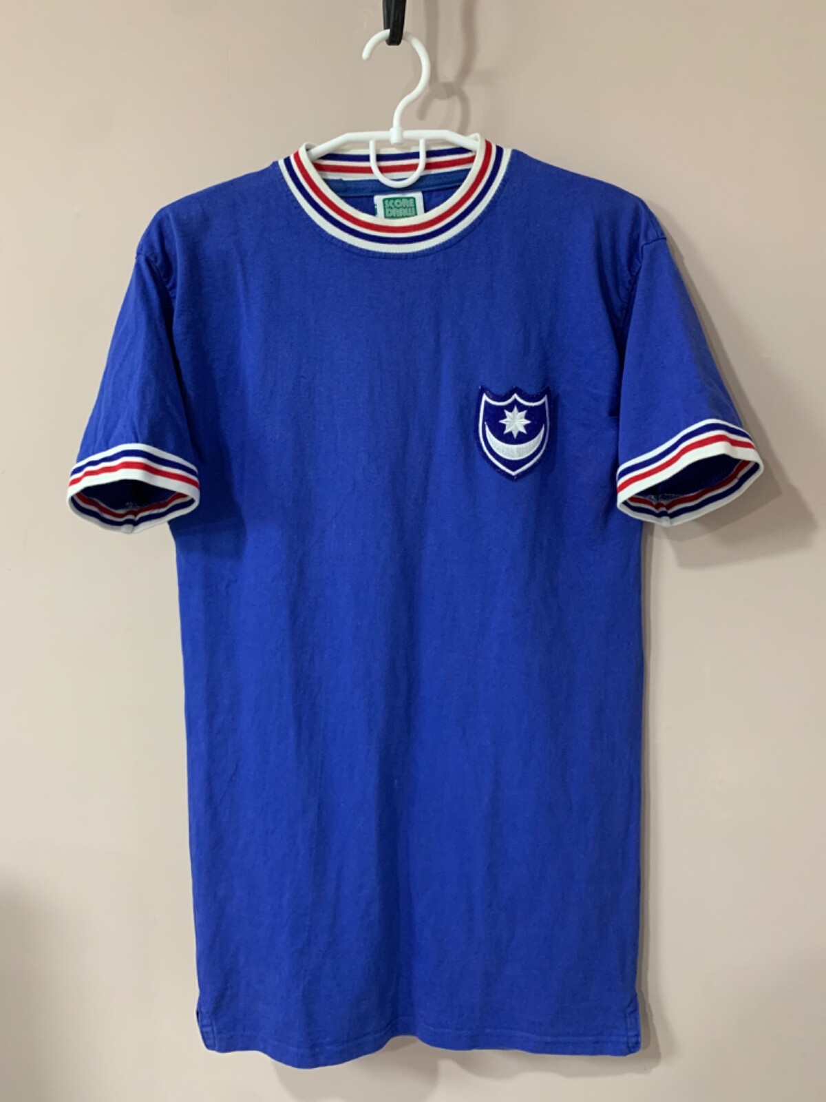 Portsmouth Home Football Shirt Retro Score Draw Soccer Jersey Size M