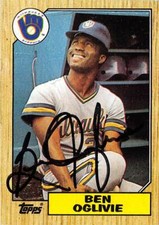Ben Oglivie autographed baseball card (Milwaukee Brewers) 1987 Topps #586 blk