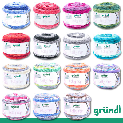 Gründl 3 x 150 g Lolly Pop  Bobbelgarn Stricken Wolle Polyacryl 15 Farben