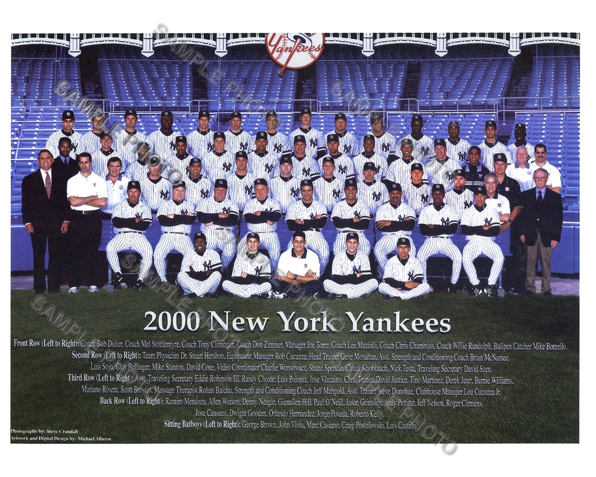 2000 NEW YORK YANKEES BASEBALL WORLD SERIES CHAMPIONS 8X10 TEAM