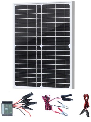 20W Watt Solar Panel 12V Mono Home RV Rooftop Camping Off-Grid Power