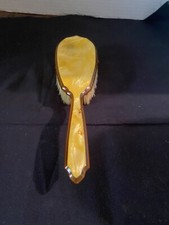 Celluloid Hair Brush Vanity Accessory Mustard Vtg