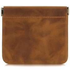 Mini Coin Purse Genuine Leather Small Coin Wallet Leather Squeeze Coin Purse ...