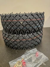 Set of Two 4.10/3.50-4 4.10-4 410-4 Tire and Inner Tube with Bent Valve Stem for