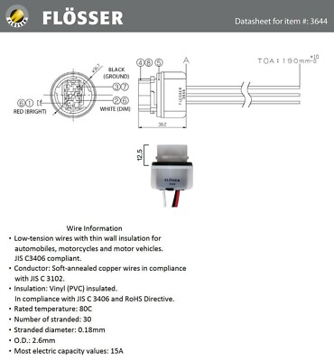 Flosser Wire Harness 3644 Female Socket 4157 Two Harness