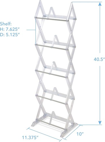 Mitsu 5-Tier Portable Media Storage Rack – Holds 130 CD; or 90 DVD; or 105 Blu-r - Picture 7 of 7