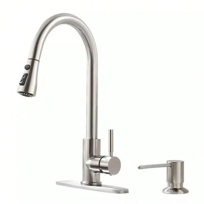 Kitchen Faucet Pull Down Sprayer Single Handle with Soap Dispenser