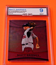 MATT BARNES Rookie***2010 BOWMAN PLATINUM**USA**RED SOX***MINT 9**Mad Dog GRADED