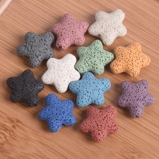 10pcs Starfish Shape 20mm 25mm Natural Lava Stone Loose Beads For Jewelry Making
