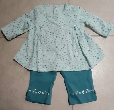 Newborn Baby Girl Clothes Just One Year Long Sleeve Floral Shirt Top Dress+Pants
