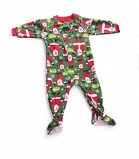 Carter's 12M Baby Christmas Fleece Footie Pajamas Sleeper Santa Zip-Up Holiday