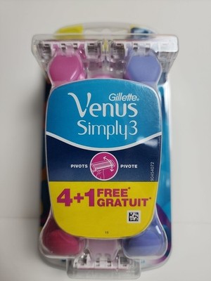 GILLETTE VENUS Simply 3 Women's Disposable Razors, 5 Razors