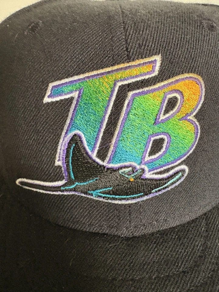 VTG 90s New Era Diamond Collection Tampa Bay Devil Rays 7 1/4 Fitted Hat Cap MLB - Image 2 of 4