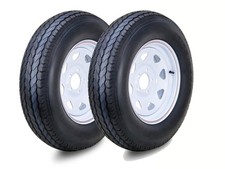 2 Fc Trailer Tire Assembly St17580d13 6-ply White Spoke Rim 5 Lug On 4.5 2 Fc Trailer Tire Assembly St17580d13 6-ply White Spoke Rim 5 Lug On 4.5