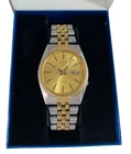 Seiko 5 Automatic Gold Dial Two Tone Stainless Steel Gents Watch SNXJ92 7009