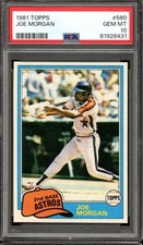 1981 Topps #560 Joe Morgan Astros HOF PSA 10 GEM MT MINT