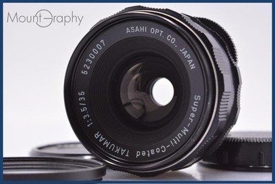 【EXC+++】 PENTAX Super-Multi-Coated TAKUMAR 35mm F3.5 w/cap&Filter #yk8541