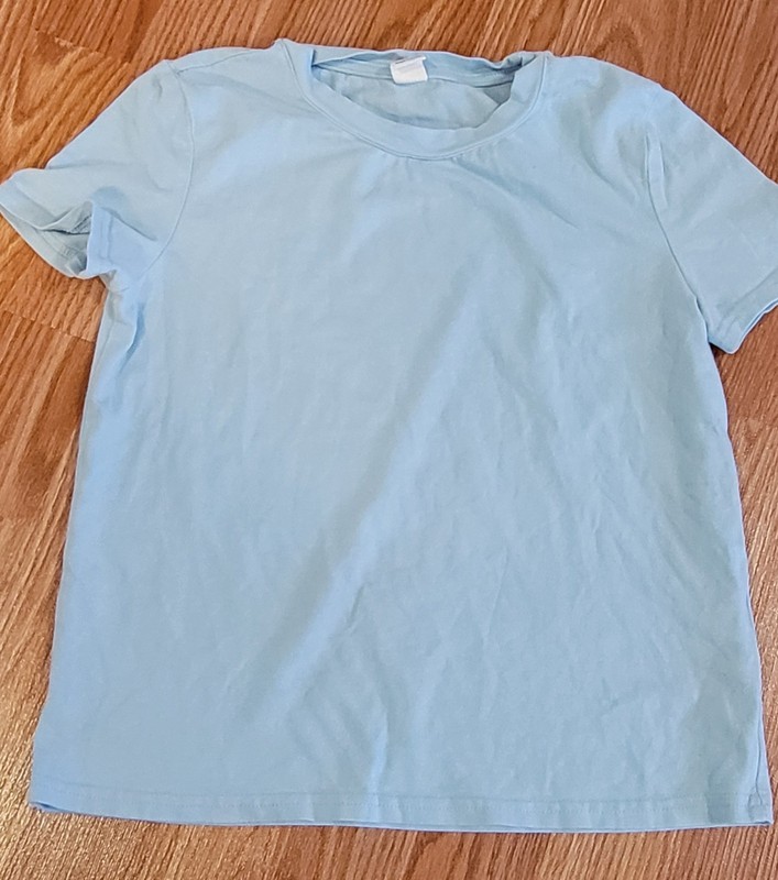 Shein Baby Blue Color Girls Soft Tee In Size 10Y
