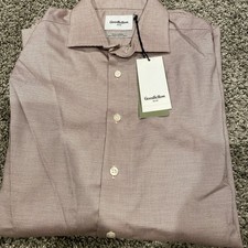 Goodfellow  Co Slim Fit Men's Pomegranate Button Down Long Sleeve Dress Shirt M