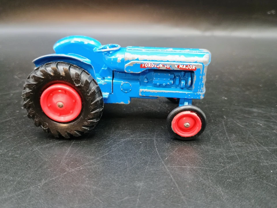 Vtg Matchbox King-Size Blue K-11 Fordson Tractor & Farm Trailer 1960s  England - Image 2 of 4