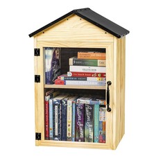 Little Library Box Outdoor, 2-Tier Little Library for Neighborhoods Community...