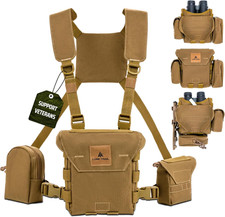 Binocular Harness Chest Pack Hunting Bino Rig Waterproof Case Magnetic MOLLE Bag