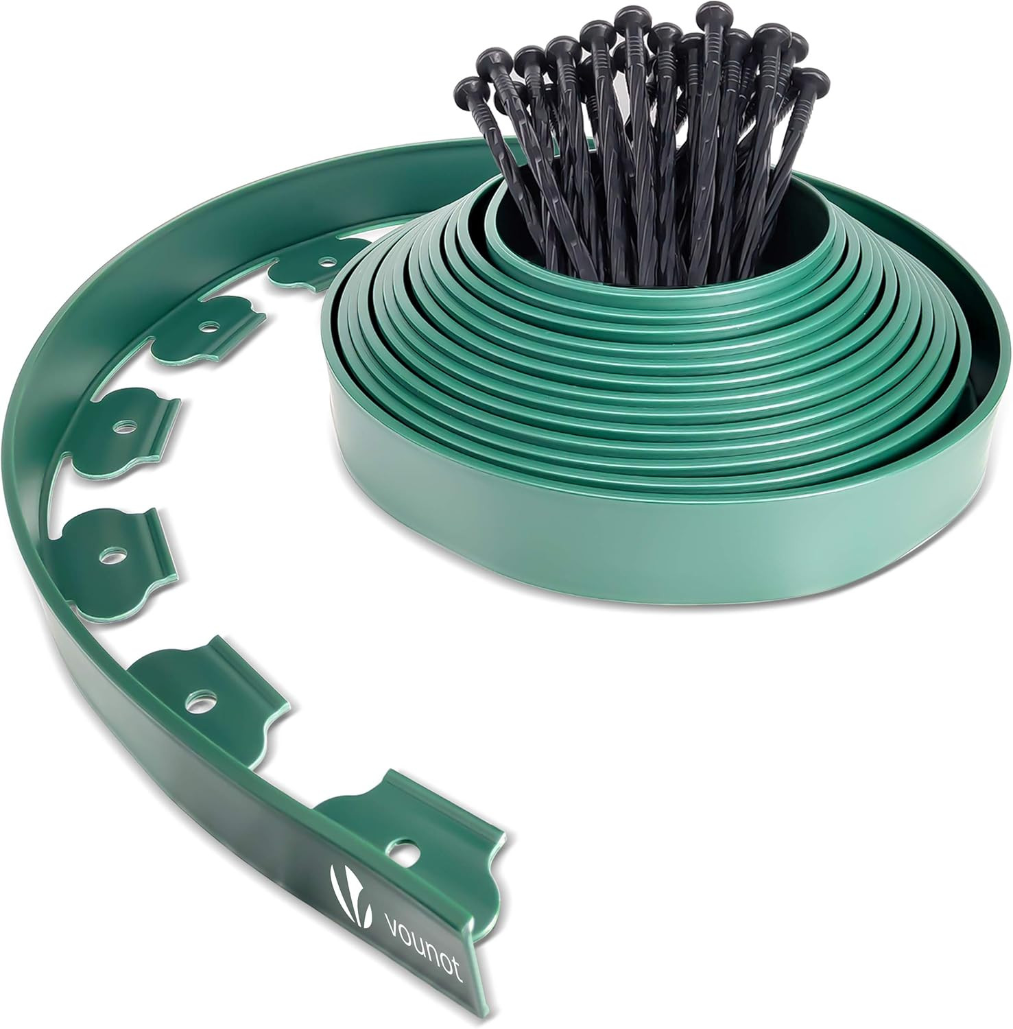 Bordo Giardino Flessibile 10m | Bordi Aiuole Plastica con 30 Chiodi