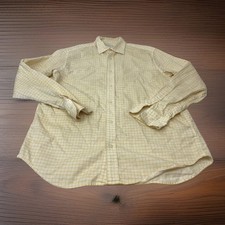 Banana Republic Men’s L Large 16 16.5 Yellow Check Long Sleeve Dress Shirt