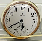 RARE VINTAGE LARGE 60MM SWISS MADE OMEGA 8-DAY POCKET WATCH "WORKS WELL"